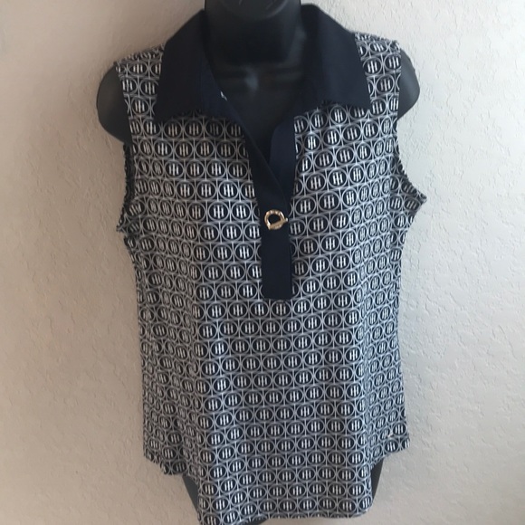 Lg Tommy Hilfiger Collared Sleeveless Top - Picture 1 of 6
